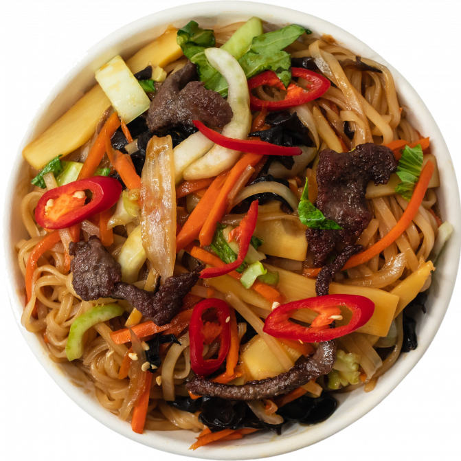 4.A Rice Noodles Yakitori - Kuře